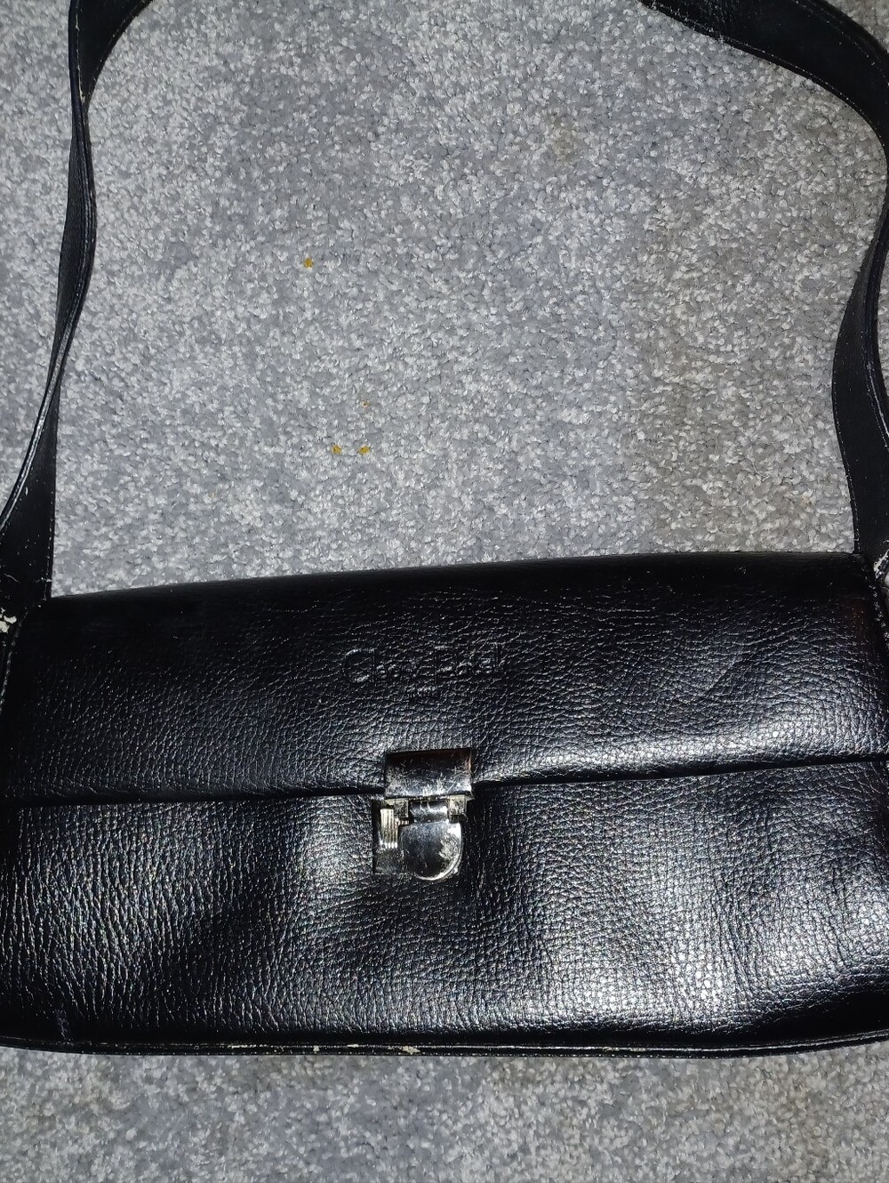 Classic Black Leather Satchel Shoulder Bag